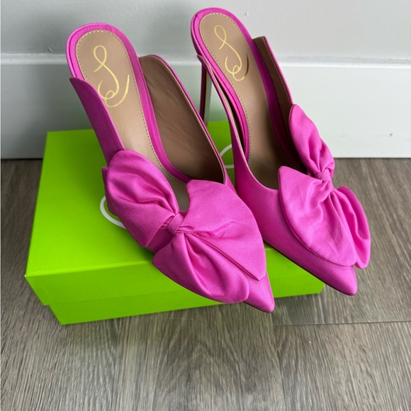 Sam Edelman Fuchsia Bow Heels - Picture 1 of 4